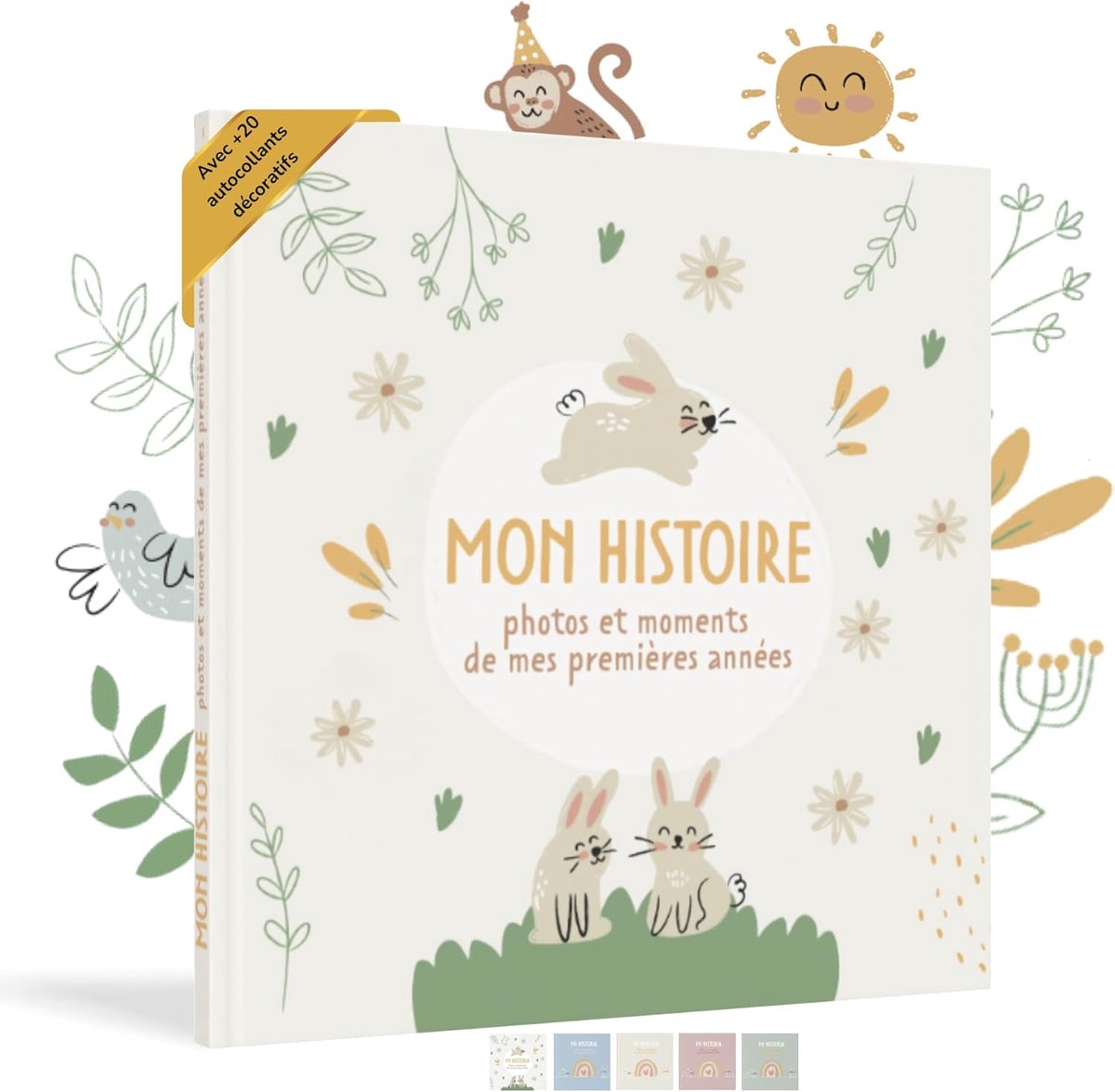 Babyalbum voor het eerste jaar - fotoalbum met 50+ pagina's - inclusief stickers - ideaal voor herinneringen - ShopVlot