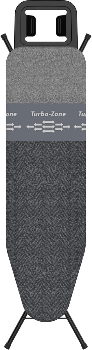 Famanu – Strijkplank met -technologie, Turbo- en Parkzone, strijkoppervlak van 120 x 38 cm, in hoogte verstelbaar tot 90 cm, Oeko-Tex hoes, 5 jaar garantie