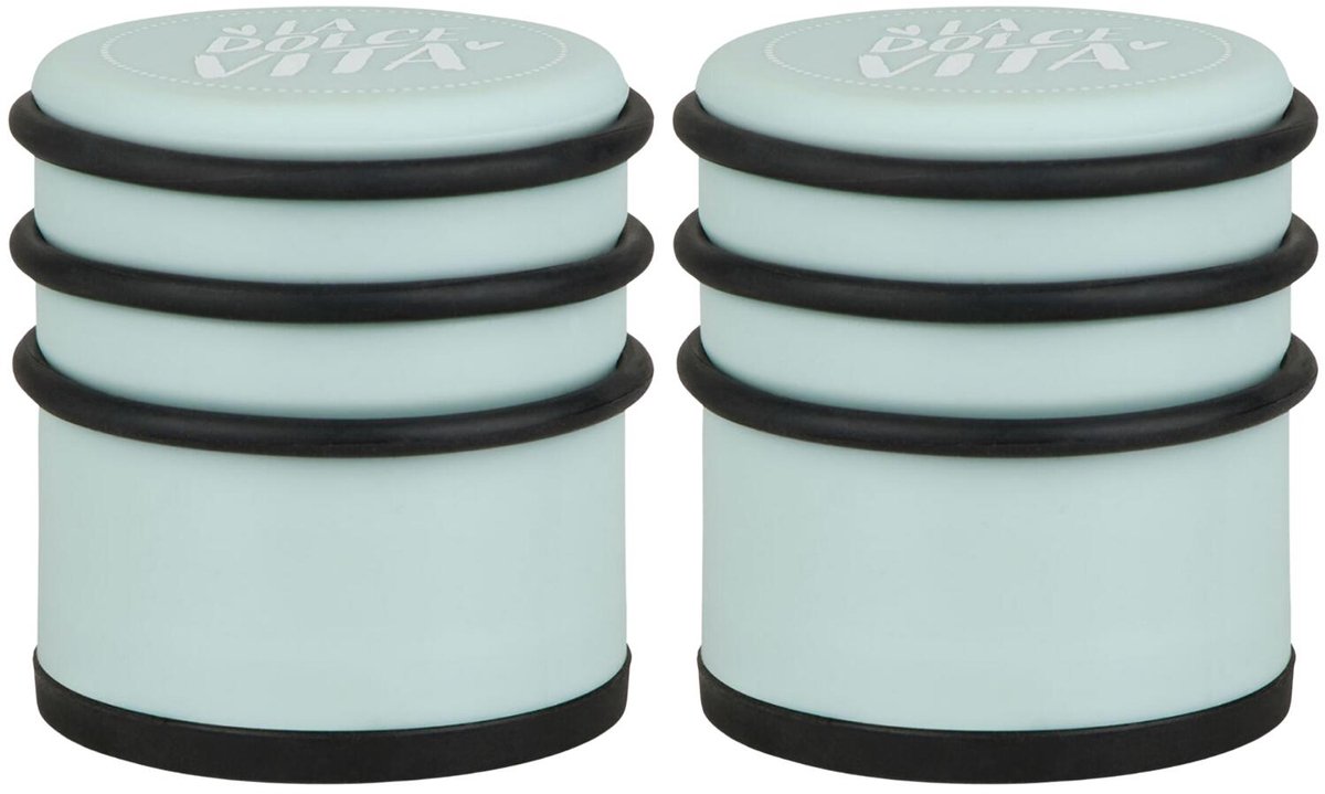 Cogex Deurstopper - 2x - mintgroen - La Dolce Vita - rubber - D7,5 x H8 cm