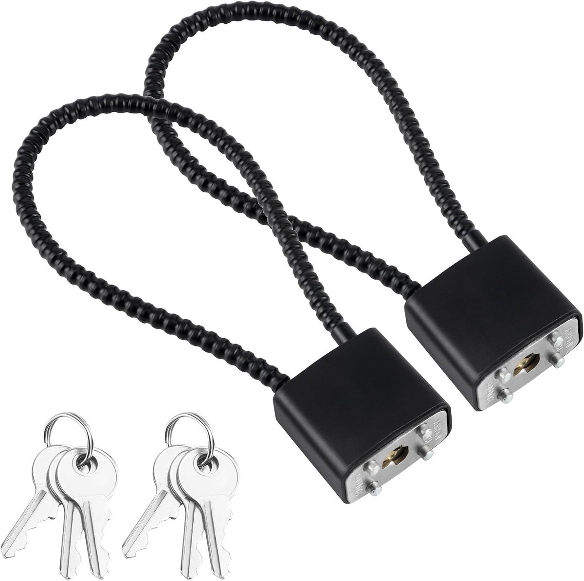 Kabelslot met Sleutel - Zwart - 25 cm - Robuust Hangslot van Roestvrij Staal - Voor Fiets, Koffer en Poort
