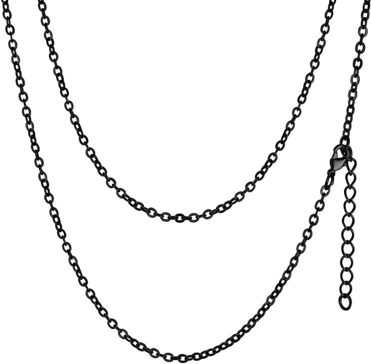 FaithHeart Women's Chain 2 mm Anchor Chain Link Chain in Silver/Gold/Rose Gold/Black Stainless Steel Rolo Chain 35-75 - ShopVlot