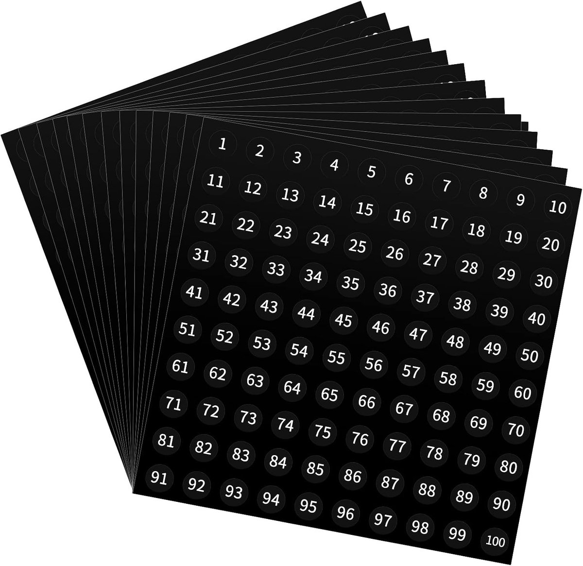 Cijferstickers - Zwart - 10 mm - Ronde Zelfklevende Stickers - Voor Organisatie en Markering