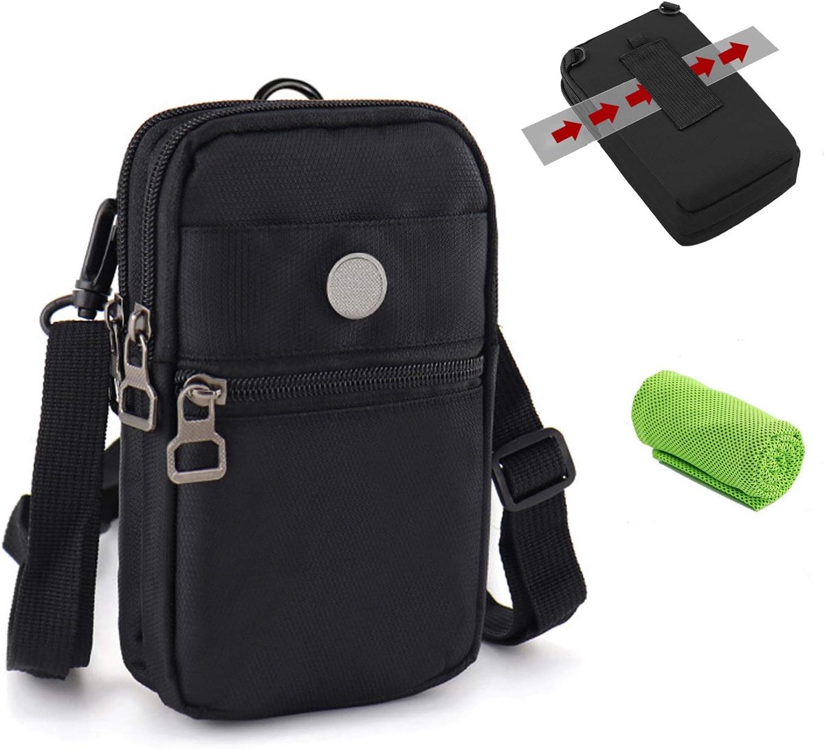 MOLIWEN Heren Mobiele Telefoon Omhangtas Dames Schoudertas Kleine Taille Outdoor Heuptas Mannen Mini Mobieltas - ShopVlot