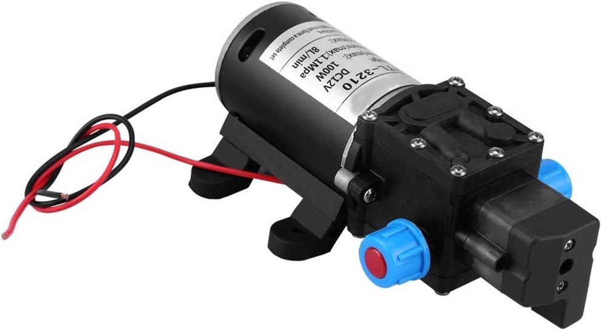 Keenso 12V DC Diaphragm Self Priming Water Pump 100W 8L/Min 160Psi High Pressure Intelligent Valve (with Pressure - ShopVlot