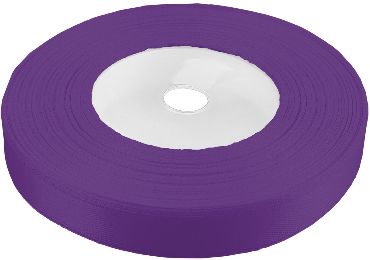 Donker Paarse Satijnen Lint 12mm - 32m Rol