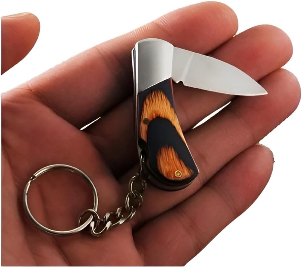 al badil Folding knife, wooden handle and blade made of stainless steel, key fob knife, the ideal tool always at hand - ShopVlot