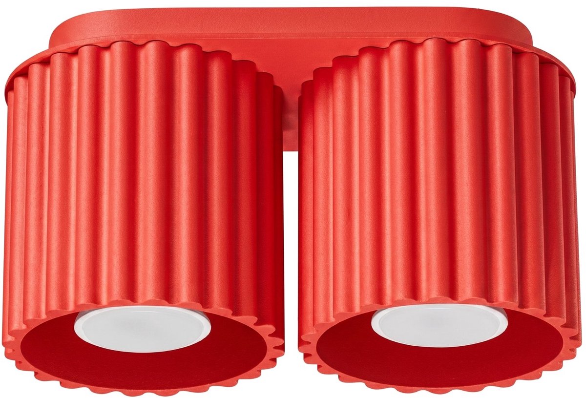 Sollux Lighting Plafondlamp AURA - GU10 - rood - aluminium - 21x10x12cm