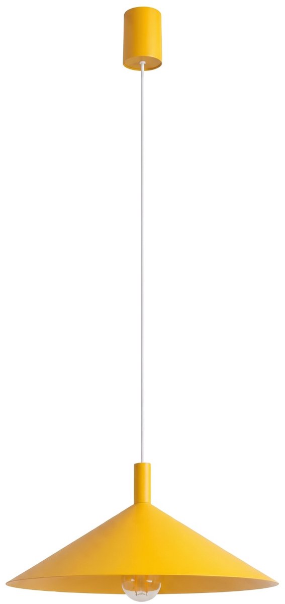 Sollux Lighting Hanglamp Nox - E27 - geel - staal - 40x40x135cm