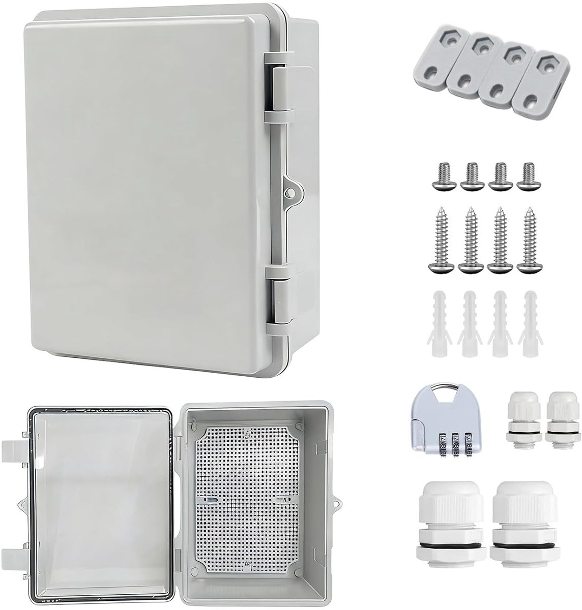 Acesome IP66 Waterproof Distribution Box, Outdoor Distribution Box, Base Plate, ABS Plastic, Outdoor Housing, Power - ShopVlot