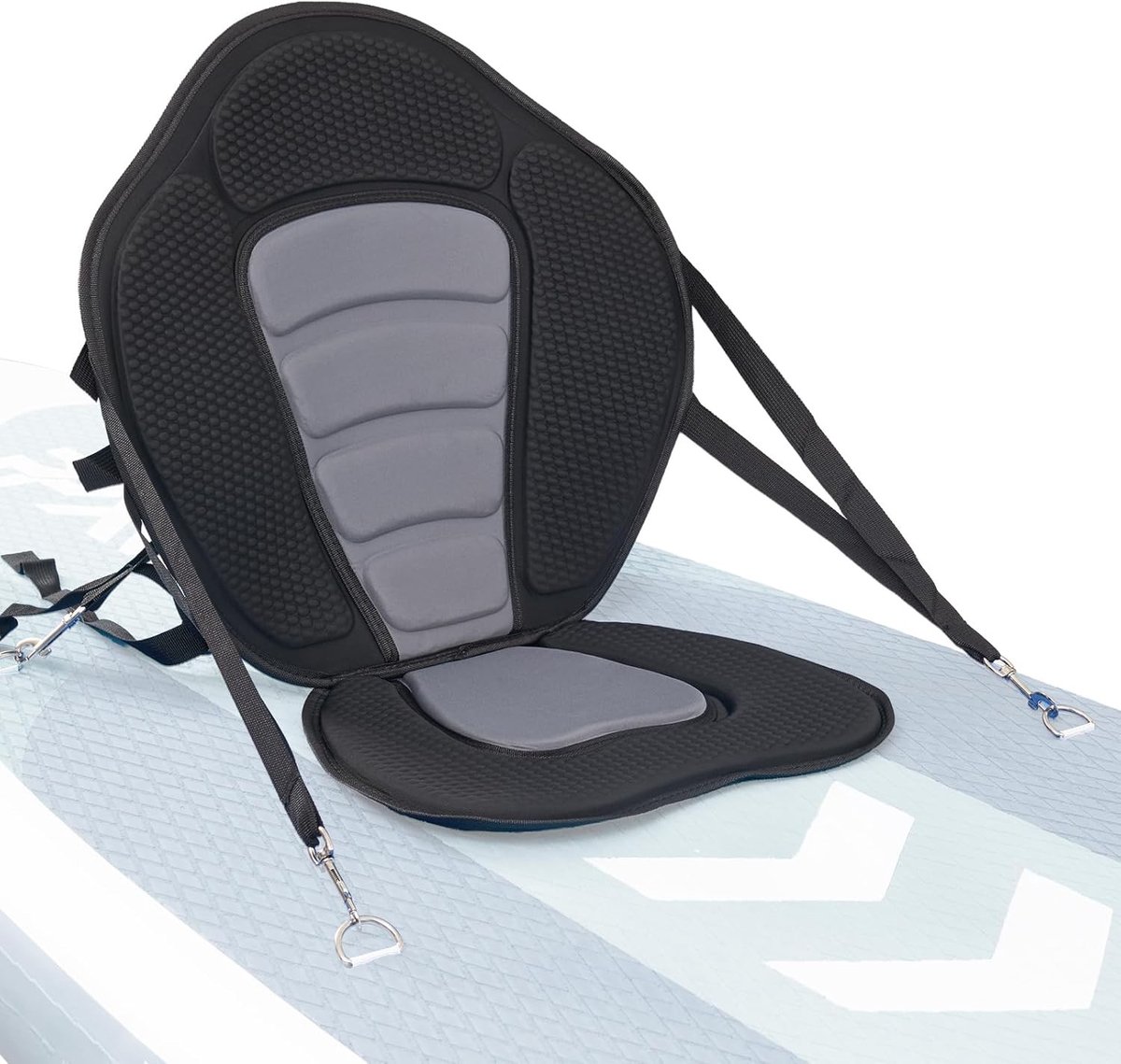 Kajakzitting - Zwart - 51 x 45 cm - Gevoerde Rugleuning met D-ring - Voor Kajaks en Roeiboten