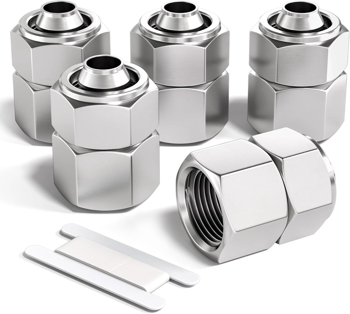 Bwintech 5pcs 8mm Tube OD x 1/4" Female BSP Thread Straight Push To Connect Lock Nut Tube Pneumatic Socket, KPCF8-02 - ShopVlot