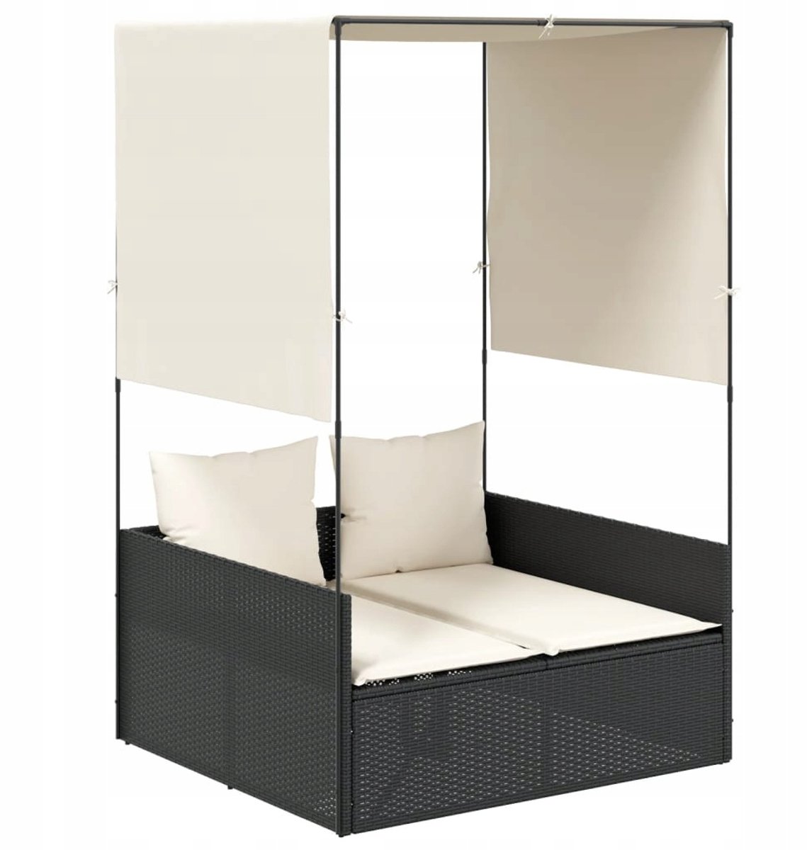 Luxe Loungestoel met Luifel - Rotan Stijl voor Tuin & Balkon