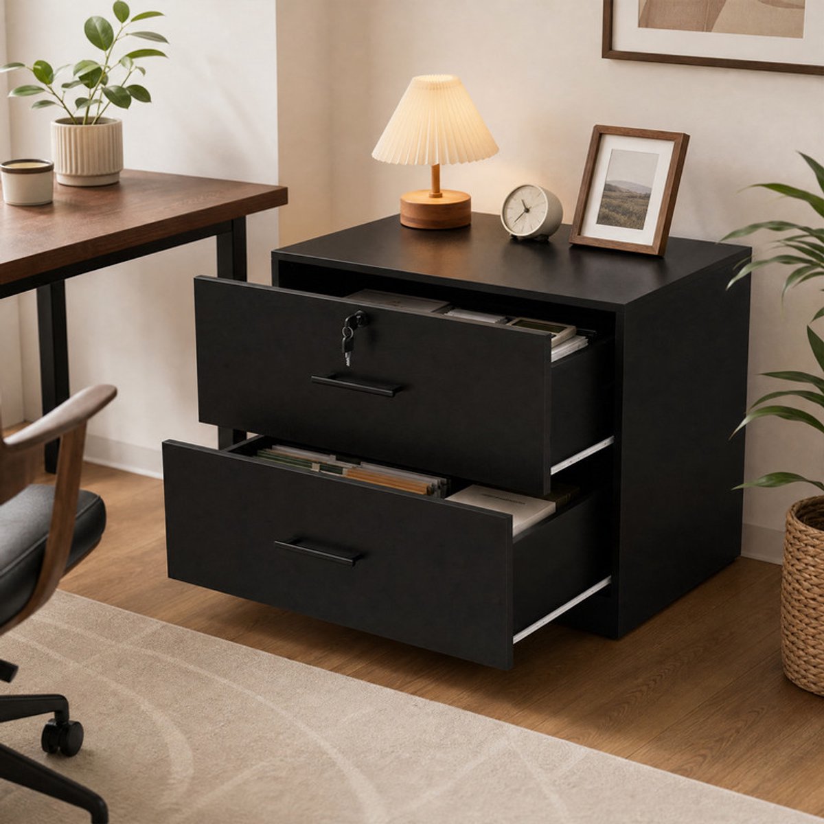 EGGREE Lockerkasten Afsluitbare kast, multifunctionele kast - 90×41×73 cm - zwart