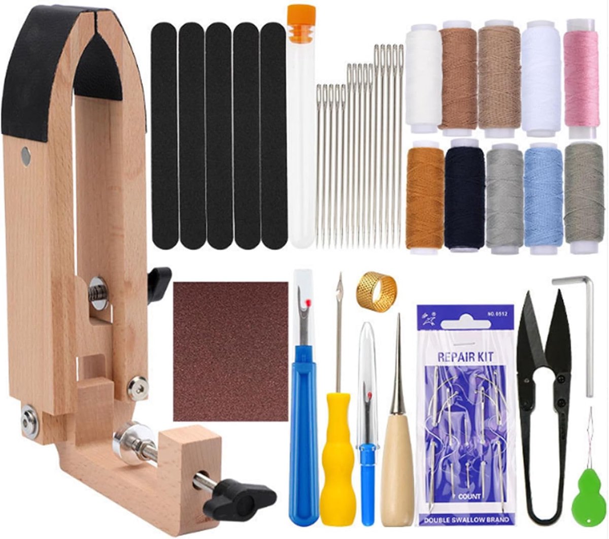Leather Tool Set and Machine for Hand Sewing DIY Clamps With Holding Clip - ShopVlot