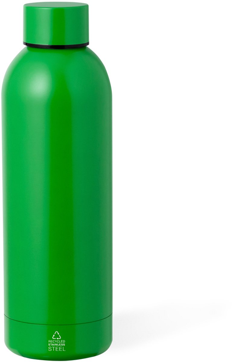 Thermische fles van gerecycleerd roestvrij staal met dubbele laag. Capaciteit van 550 ml Keono Groen