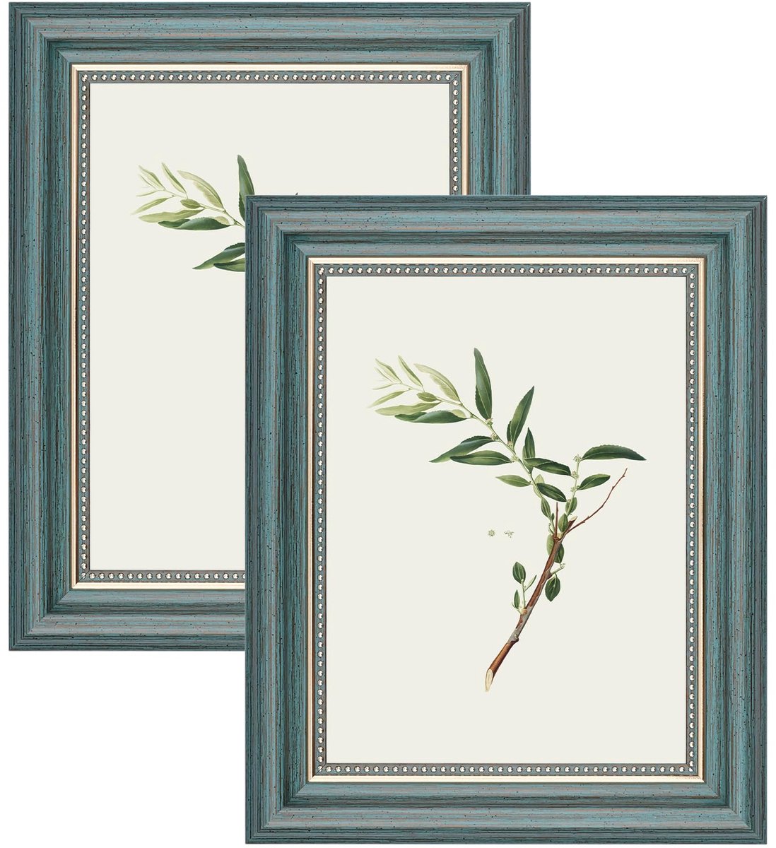 Famanu Set van 2 vintage fotolijstjes 15x20 cm, fotolijsten voor muur en tafel, staande foto lijsten horizontaal en verticaal, groen. Een veelzijdige en handige keuze voor dagelijks gebruik in en om het huis.