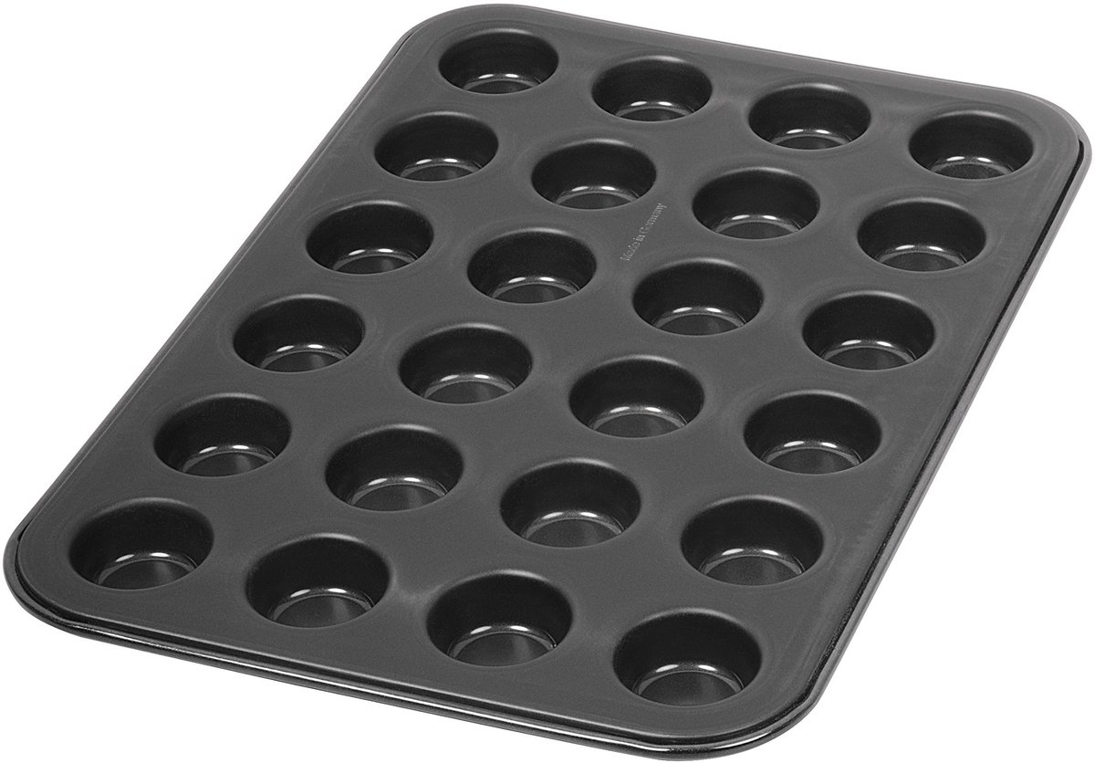 Famanu – Muffinvorm voor 24 mini muffins van Ø 3 cm, cupcakevorm met antiaanbaklaag, ideaal voor sappige muffins, 1 stuk