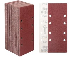 STEBRUAM Sanding Sheet, 30 Pieces, 93 x 230 mm, 40 Grit, 8 Holes, Sanding Strips for Wood, Metal and Paint - ShopVlot