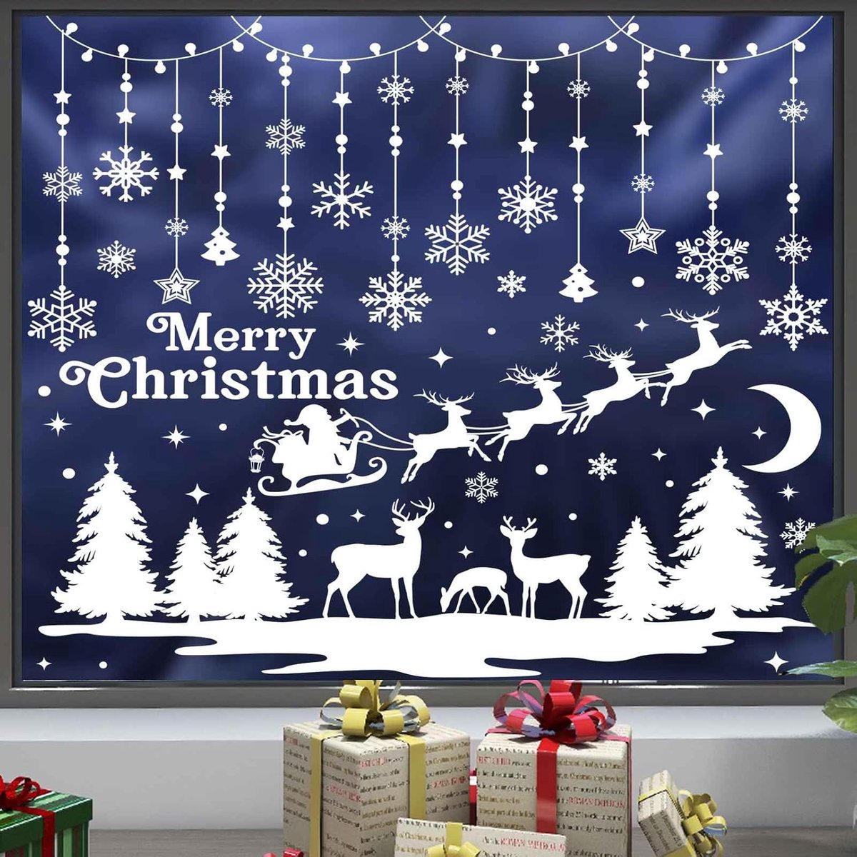 Kerst Raamstickers 209 Delen - Herbruikbare Zelfklevende PVC Stickers - Witte Winterdecoratie voor Ramen en Glazen Deuren - Feestelijke Kerstversiering voor Binnen en Buiten