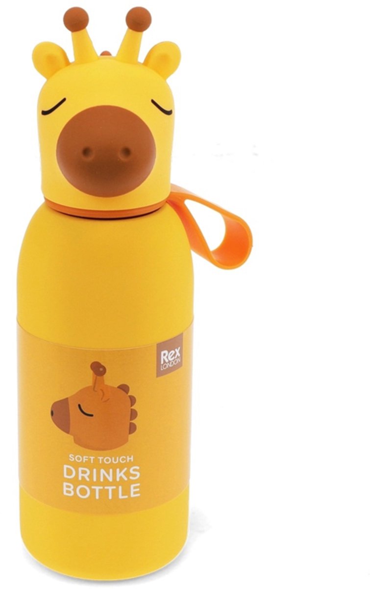 Rex London Drinkfles Met Dierenkop 350 ml Giraffe