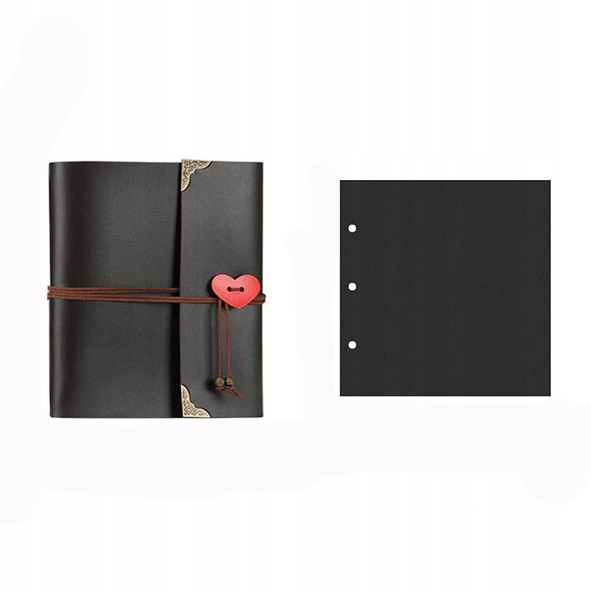Merkloos Retro Leren Scrapbook Album voor Foto's - Decoratief & Uniek