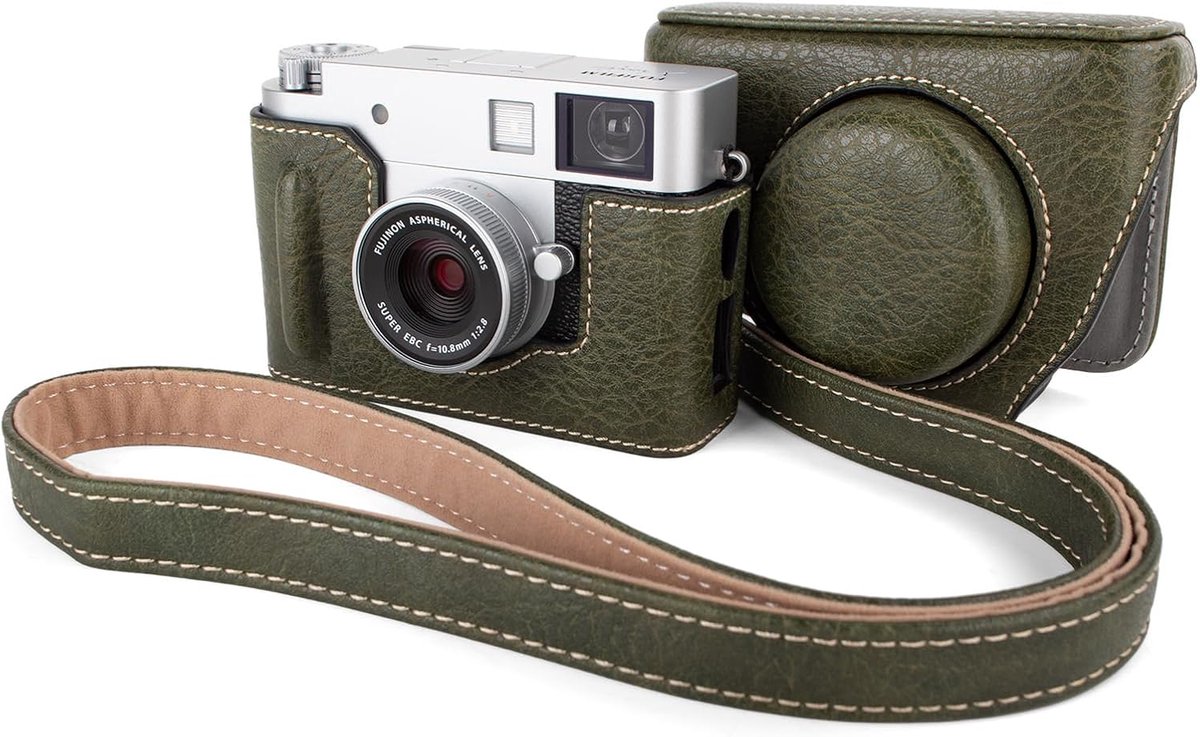MUZIRI KINOKOO Camera Case for Fuji X Half, PU Leather Protective Case with Dermatoglyph Motif, Suitable for Fujifilm - ShopVlot