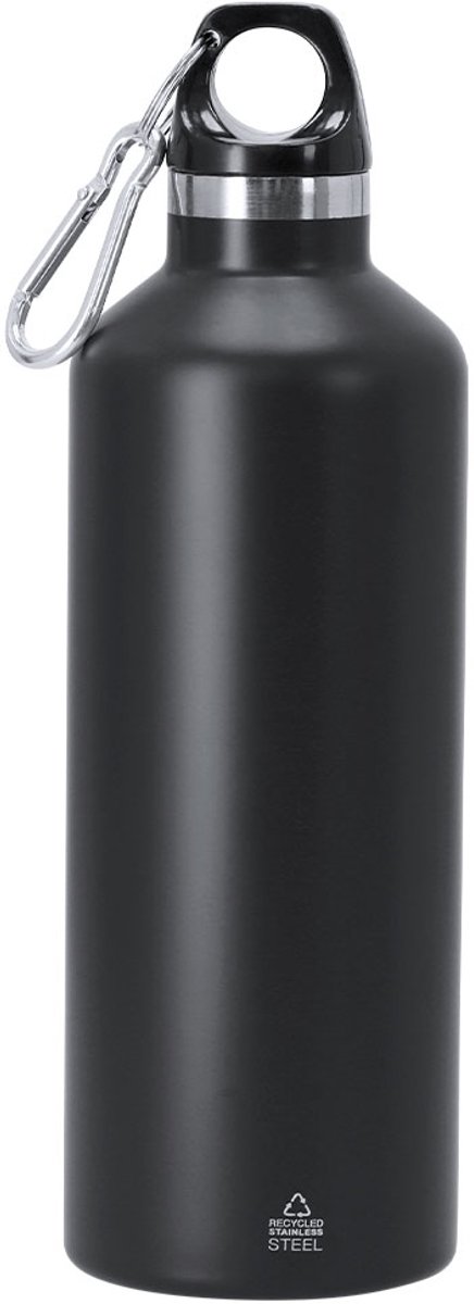 Thermische fles met 500 ml capaciteit en dubbele wand, matte afwerking Angkor Zwart