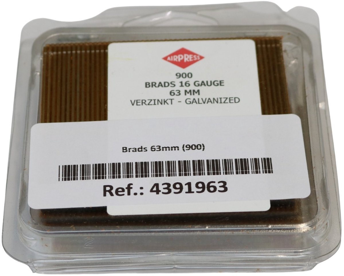 Brads 64 mm 1000 stuks in blister