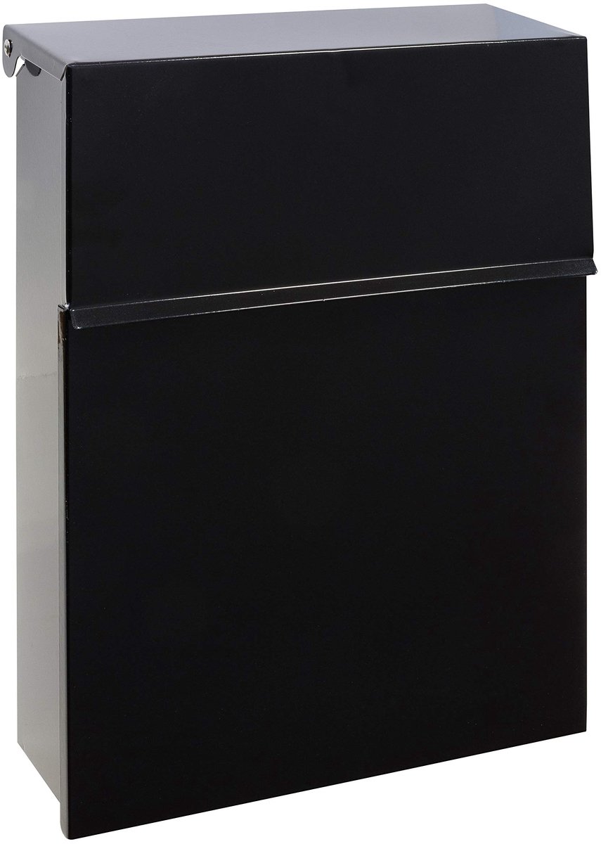 Famanu – Wandbrievenbus van verzinkt staal, formaat M voor buiten met beschermklep en slot