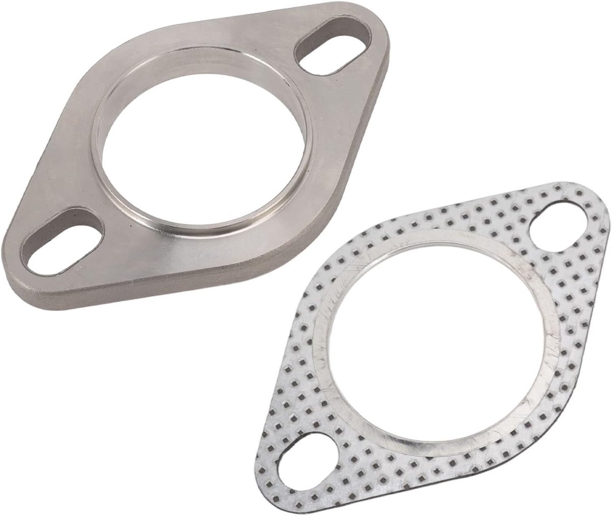 2 Inch Exhaust Flange Connection Kit, Including 1 X Flange and 1 X Gasket, 2 Screws Hole, for Exhaust Turbo Downpipe - ShopVlot