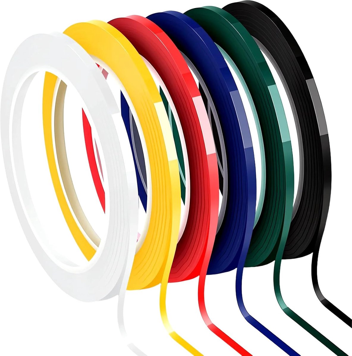6 rollen whiteboardtape in verschillende kleuren, accessoires voor borden en posters, ideaal voor school, kantoor en - ShopVlot