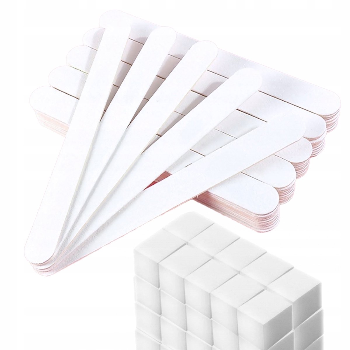 50x Professionele Nagelvijlen 80/100 Grit & 10x Polijstblokjes