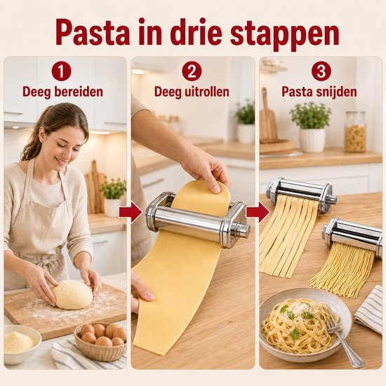 Voor KitchenAid accessoires 5KSMPRA pastahulpstuk, 3-delige set van KitchenAid — afbeelding 4
