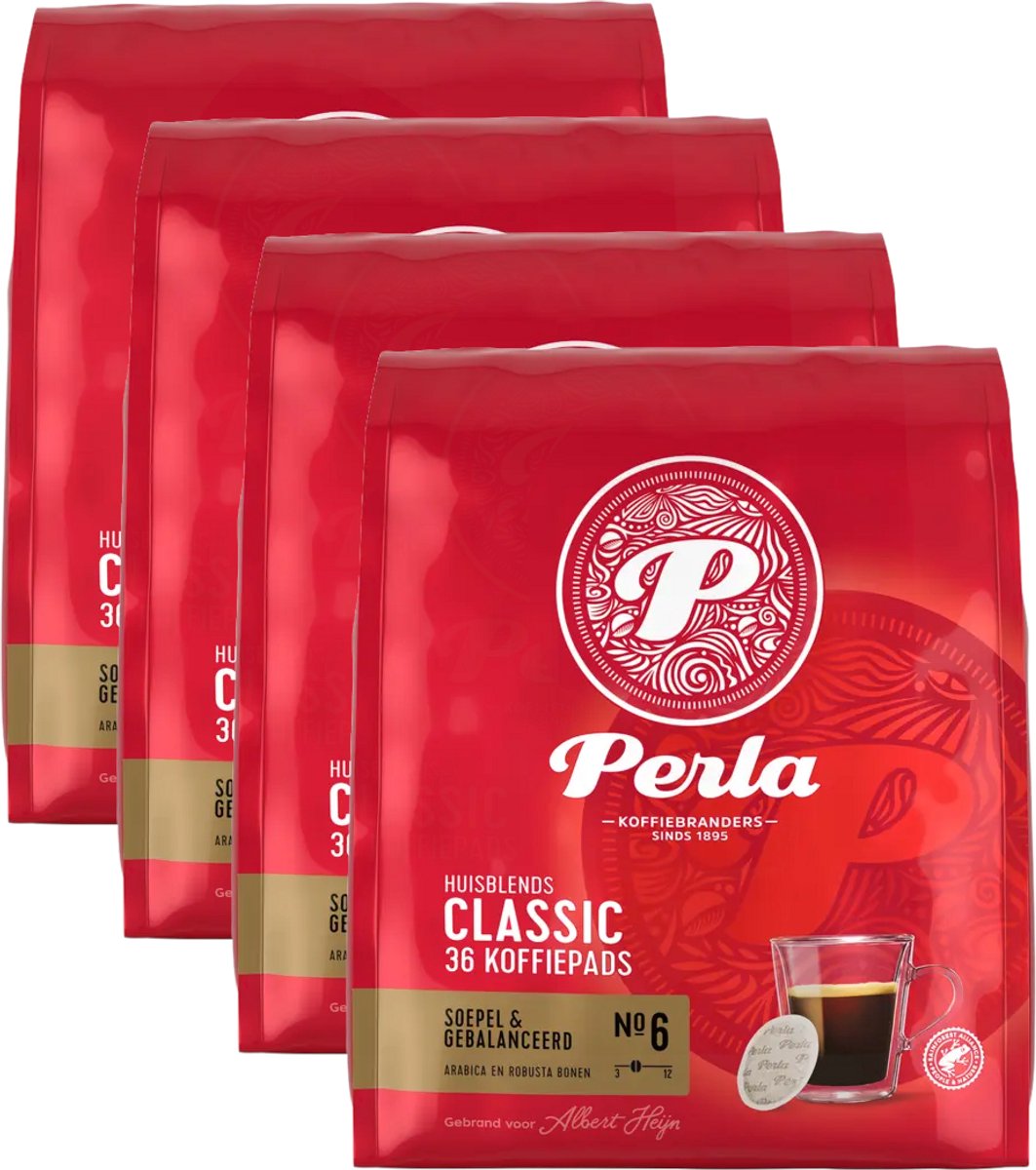 Perla Classic - Compatibel met Senseo - Multipack - 144 (4x36) Koffiepads