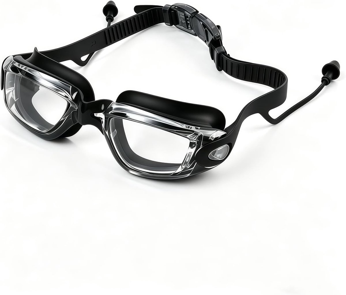 Zwembril - Zwart en wit - Comfortabel en waterdicht - UV400-bescherming en anti-condens - Unisex voor zwembad en open water