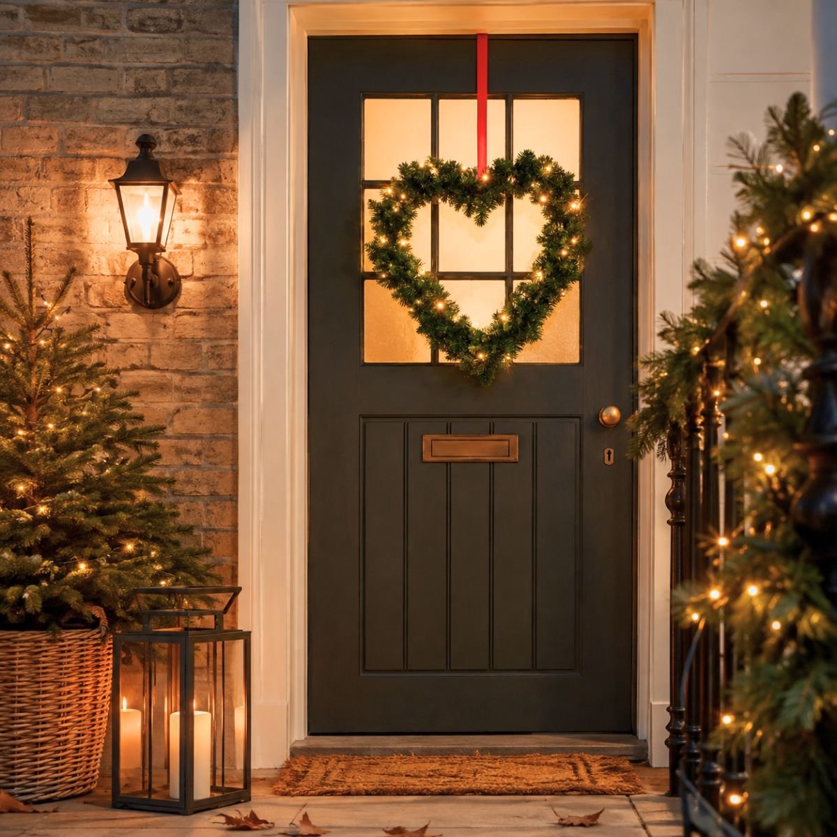 Black Box Trees Kerstkrans Hart met LED Verlichting en Zachte Naaldjes - Kerstversiering voor Kerst - Warme Gloed - Deurkrans voor Binnen en Buiten - Ø60 cm - Groen – foto 5