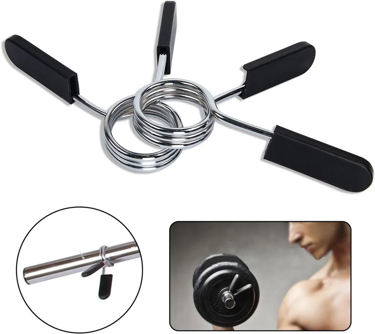 Halternekriem Geschikt voor2 halterveerclips van 30 mm en rubberen handgrepen.