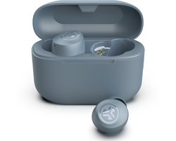 JLab Go Pop Draadloze Oordopjes - Bluetooth Oortjes Draadloos - 35 uur Batterijduur - Be Aware Audio - Met Microfoon - Geschikt voor Android en Apple - Ijzerblauw