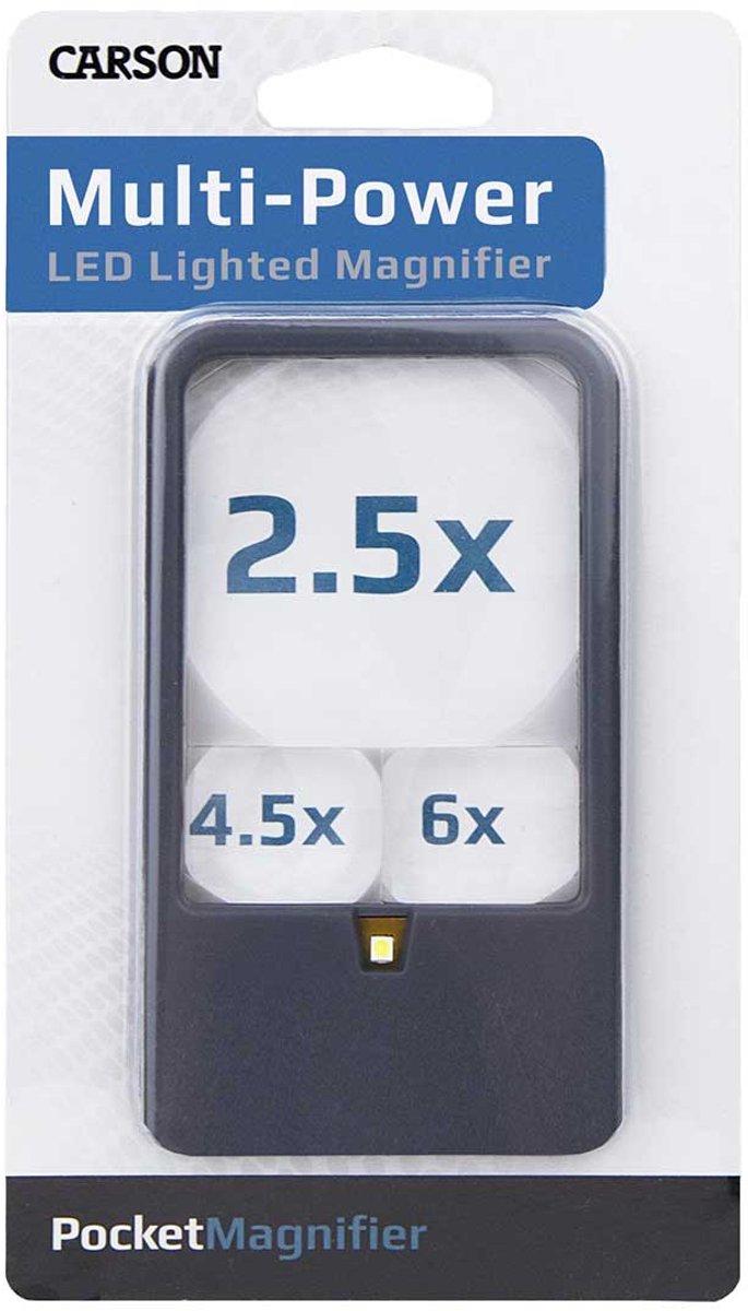 Vergrootglas met verlichting 11 x 6 cm – Loep - Leesloep voor ouderen & slechtzienden - Loeplamp met LED verlichting – Vergrootglas voor volwassenen & Kinderen – Juweliersloep - Loupe – 3 lichtstanden – Grijs