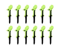 Groene plastic golf tees 12 stuks – golf tees met laag weerstand ontwerp – herbruikbare golf tee – duurzame golf accessoires – geschikt voor training en golfspel