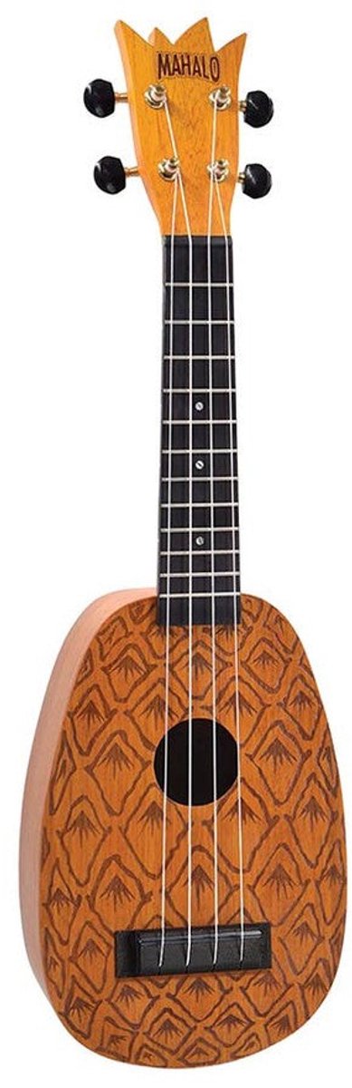 Soprano ukelele - Mahalo ME1P - Artist Elite Series - Ananasvorm - Laser gegraveerd - Met draagtas