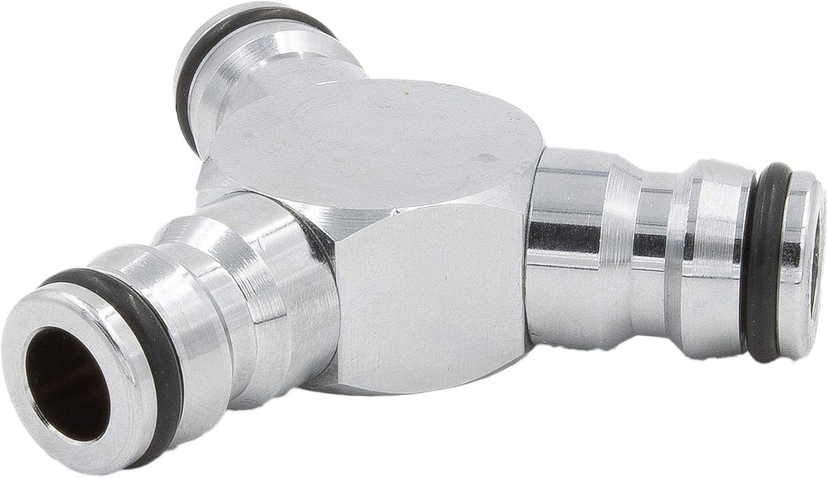 3-way quick coupling, chrome/brass, 1/2 inch, compatible with Gardena - ShopVlot