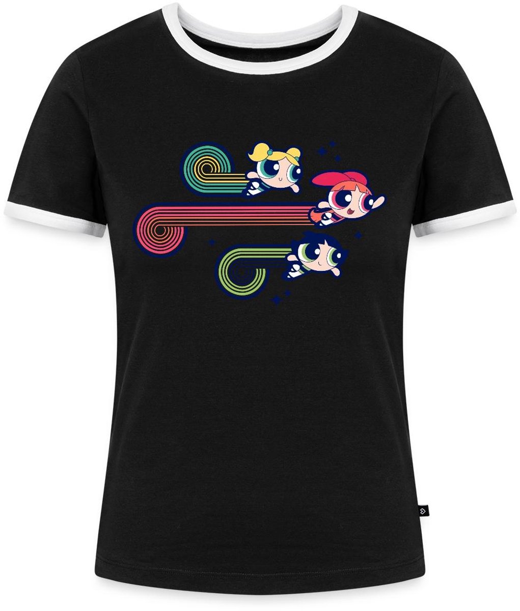 Powerpuff Girls Retro Vrouwen Contrast Shirt