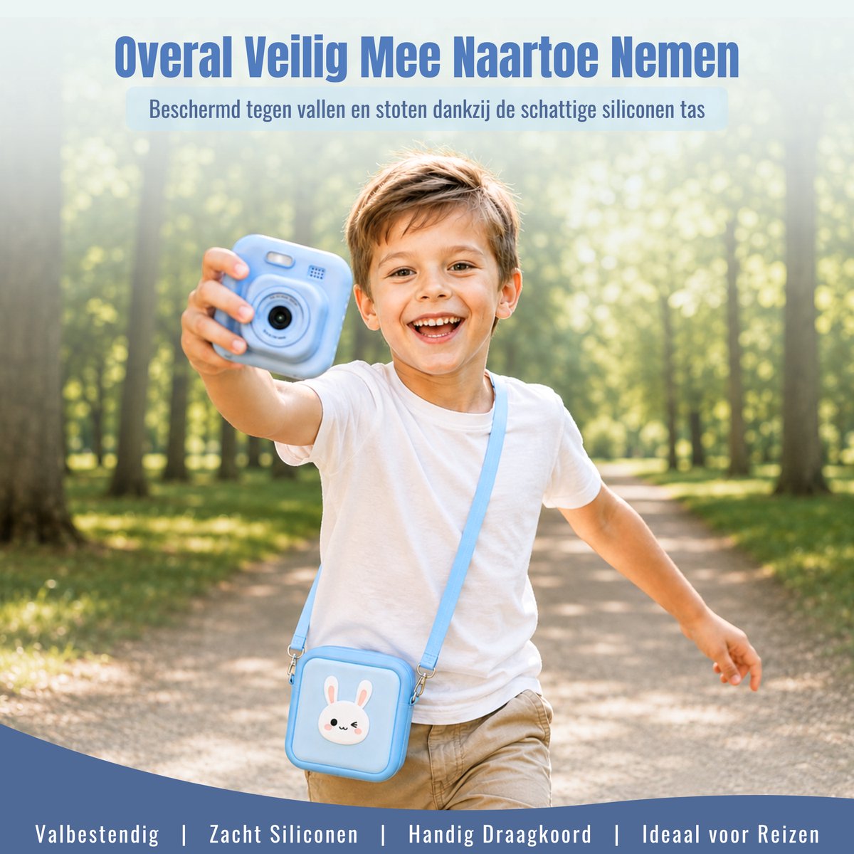 Impressora Térmica - Grote Kindercamera met foto printer - Digitale Camera Kinderen - Instant camera - Kinderfototoestel - SpeelgoedCamera - Mini printer - 48MP - Inclusief Cameratas + 4 papierrollen + 32GB sd kaart - Blauw — cadeau in Spellen & Speelgoed - foto 5