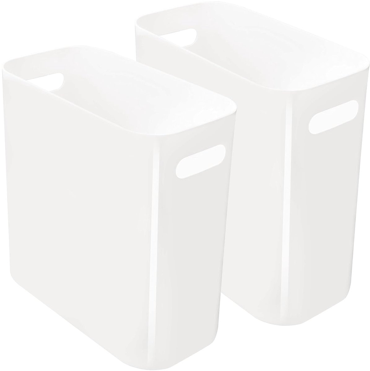 Youngever 2 Stuks 10 L Slanke Vuilnisbak, Herbruikbare Plastic Met Handgrepen Voor Thuiskantoor, Woonkamer - ShopVlot