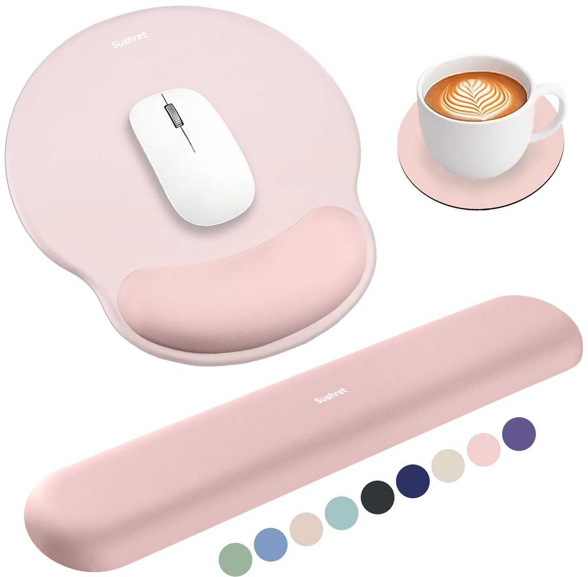 Muismat en polssteun - 3-in-1 ergonomische gel - memory foam - optimaal comfort voor kantoor - ShopVlot