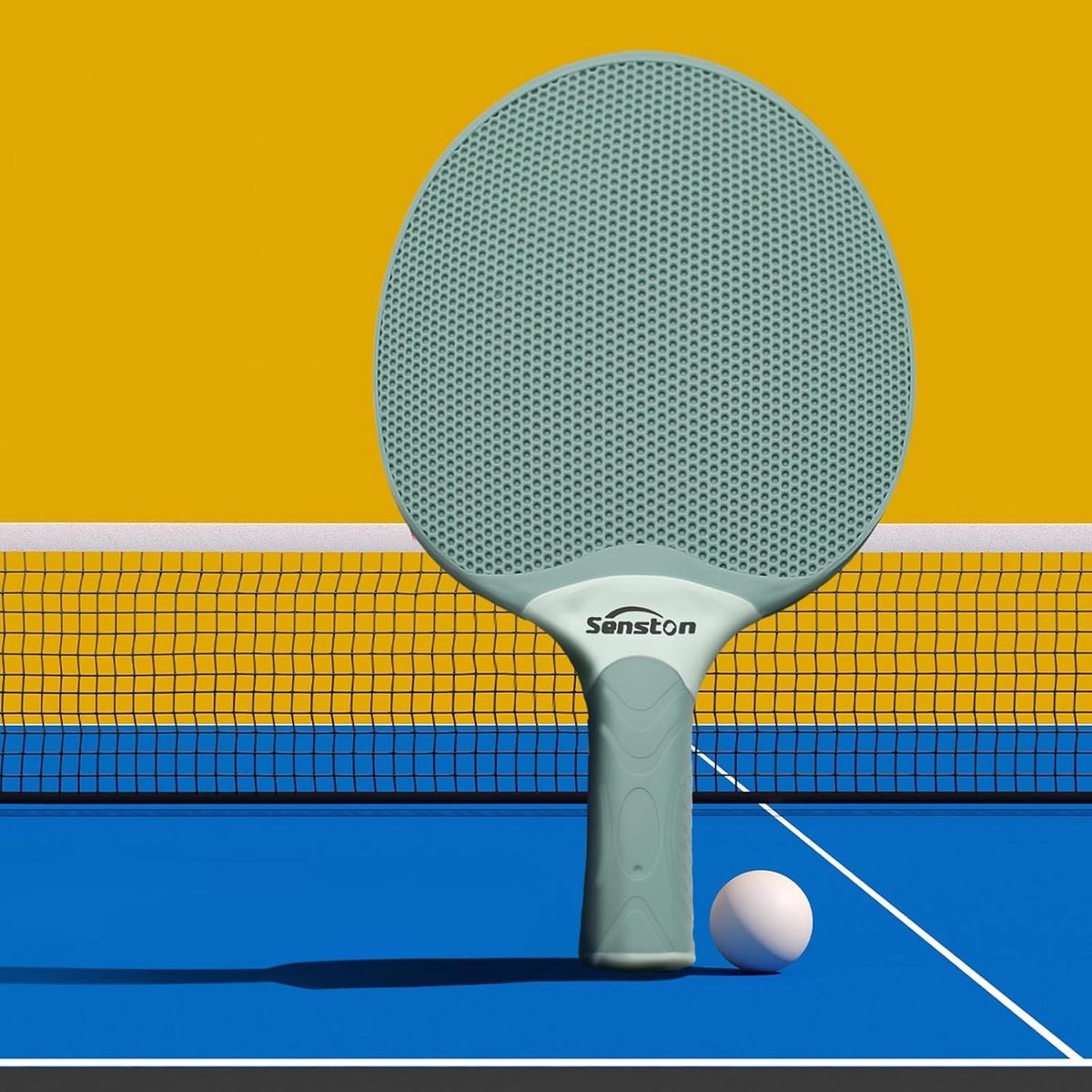 Tafeltennisnetje voor elke tafel - Blauw en Groen - Composiet Rubber Tafeltennisracketset - Voor Beginners en Gevorderden