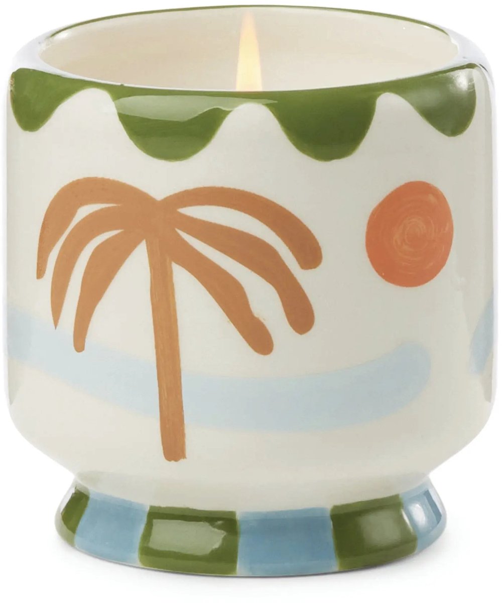 Paddywax - Geurkaars A Dopo Palm Tree - zeezout, meloen, citroen (sweet) - keramiek 227 gr.