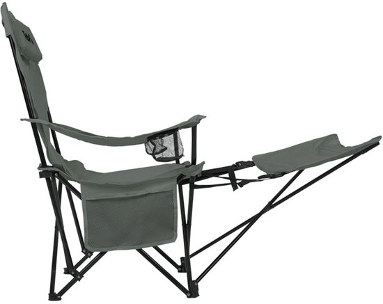 VirtuFit Opvouwbare Camping Stoel met Voetsteun - Set van 2 - Strandstoel - Grijs - Inclusief Draagtas, Bekerhouder en Opbergvak van Virtufit — afbeelding 4