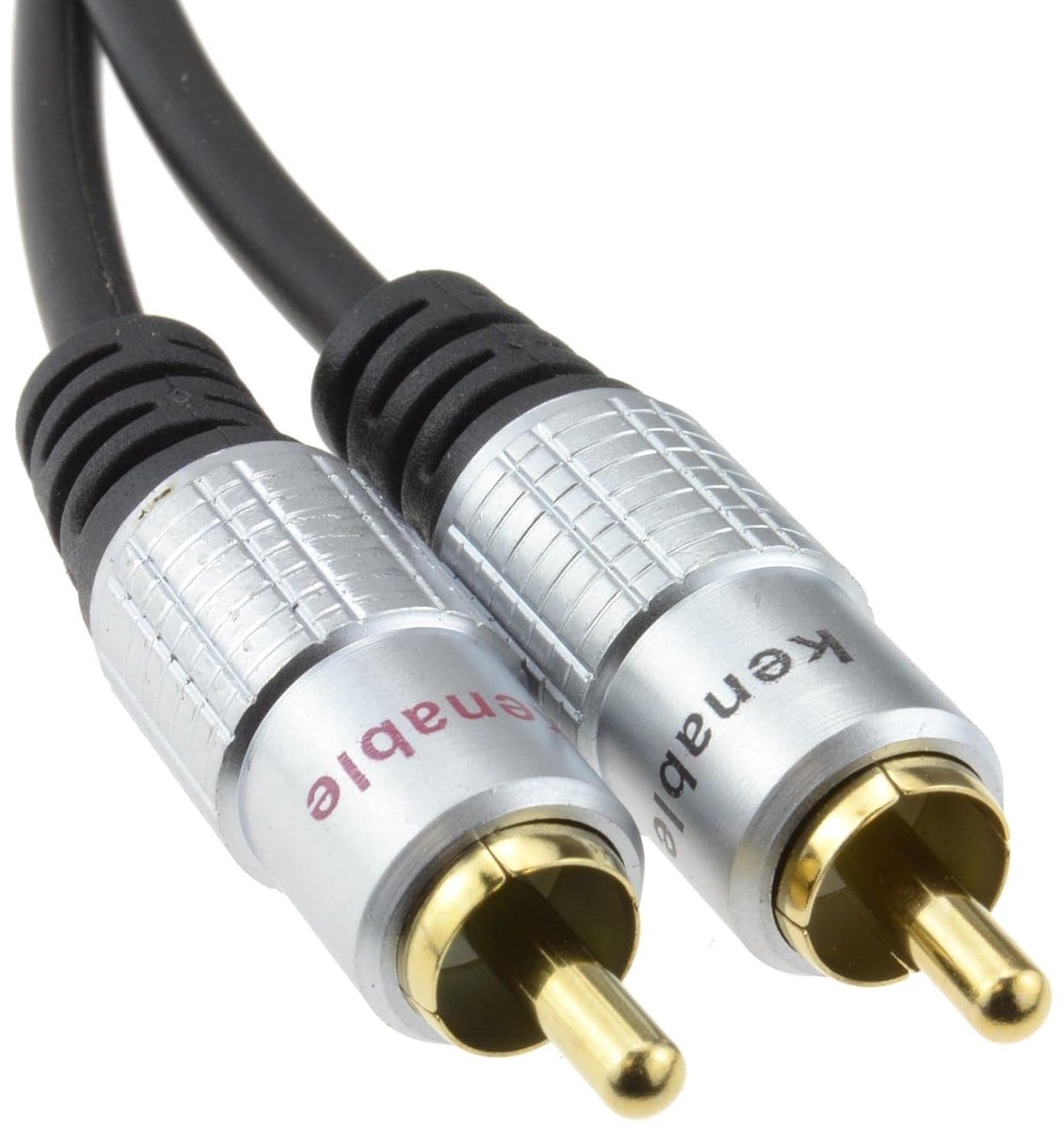 kenable PRO Audio Metal 2 x RCA Cinch Plug to Double Plug Cable Gold Plated 0.5m 50cm [0.5m/0.5m] - ShopVlot